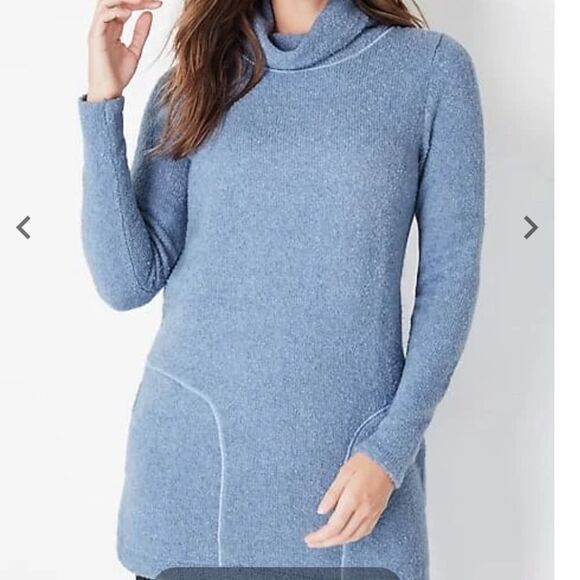 J. Jill Cozy Cowl-Neck Sweater Tunic Moonstnthr Nwt in packaging XL - Picture 1 of 7